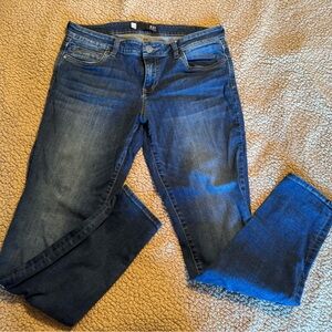 Kut from the Kloth women’s Slim Straight Jeans in Dark Blue Wash